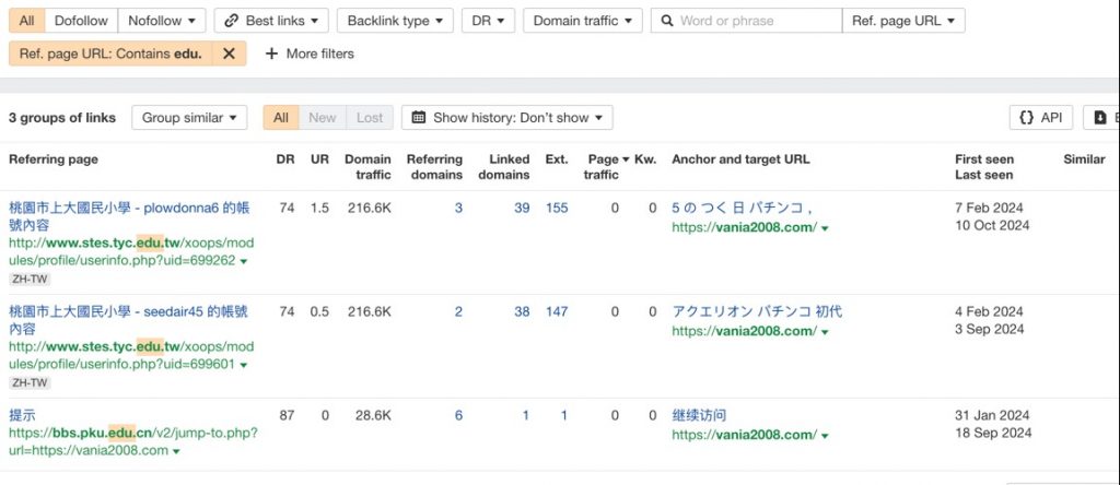 Domain có sẵn BackLink Dofollow Edu - Gov